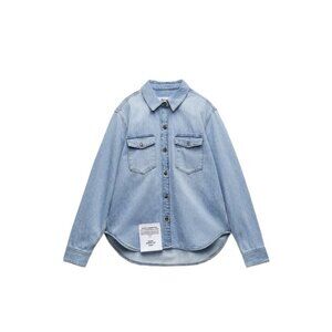 ZARA GOOD AMERICAN ZW JEANS CLASSIC DENIM SHIRT BLUE SIZE 7 | Plus Size 9863/060